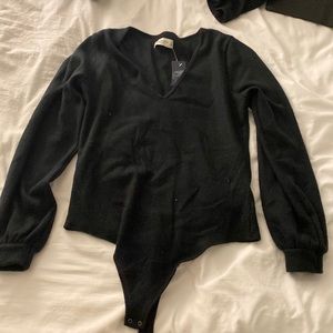 Abercrombie soft & cozy black bodysuit size XL NWT